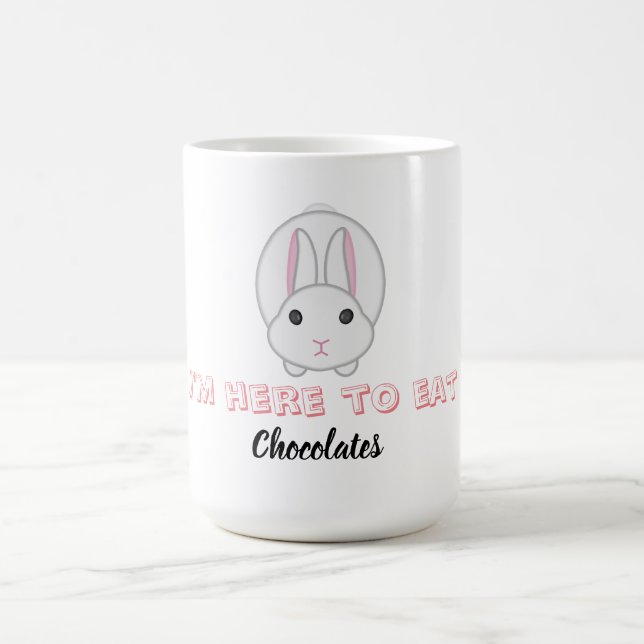 Caneca De Café Coelhinho de Páscoa à espera de comer chocolate (Centro)