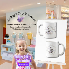 Caneca De Café Coelhinho de Páscoa com cesto de Ovos