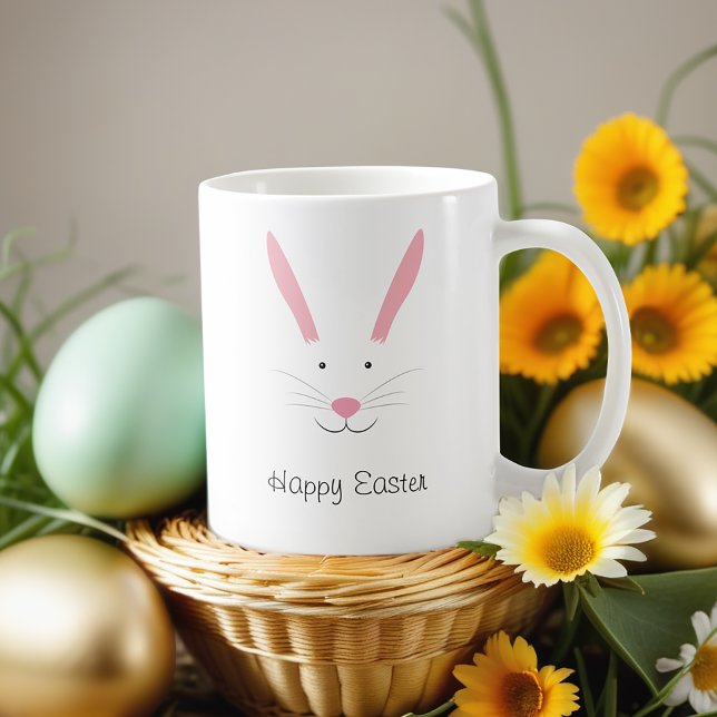 Caneca De Café Coelhinho de Páscoa de Natal (Get this Easter mug for your holiday. The words "Happy Easter" are customizable.)