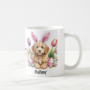 Caneca De Café Coelhinho de Páscoa personalizado de Goldendoodle/