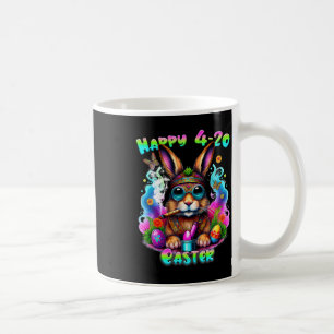 Caneca De Café Coelhinho Do Dia Do felz pascoa Fumando Erva Engra