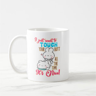 Caneca De Café Coelhinho Engraçado Fofo Eu Só Quero Tocar Na Sua