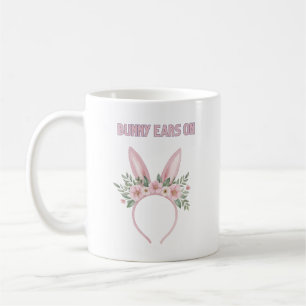 Caneca De Café Coelhinhos de Aquarelas com Flores