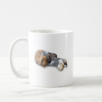 Caneca De Café Coelhinhos de Orelhas Caídas Se Aconchegando