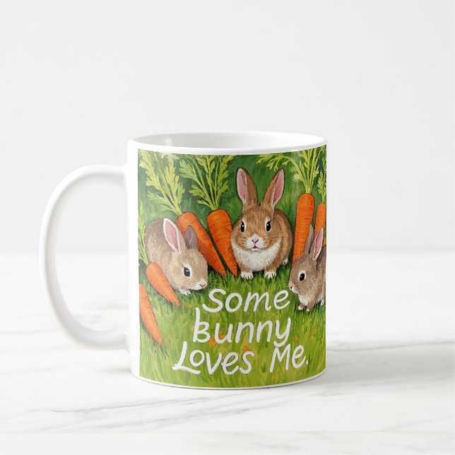 Caneca De Café Coelhinhos e Cenouras de Páscoa (Esquerda)