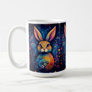 Caneca De Café Coelhinhos e corações Azuis