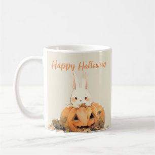 Caneca De Café Coelho Adorável na Abóbora Patch #2 Halloween