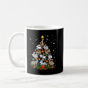 Caneca De Café Coelho Árvore de Natal Neve Coelho Engraçado Xmas
