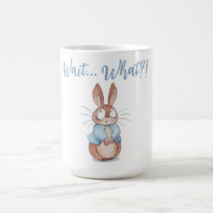 Caneca De Café Coelho Bebê Surpreso Fofo • Engraçado “Espera… O q