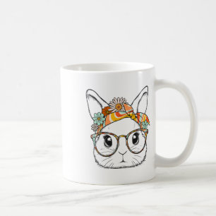 Caneca De Café Coelho Bonito Rosto Rosto Rosto Gles Garota Feliz