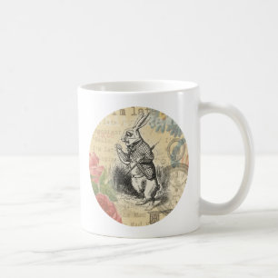 Caneca De Café Coelho Branco Aventuras de Alice no País das Marav