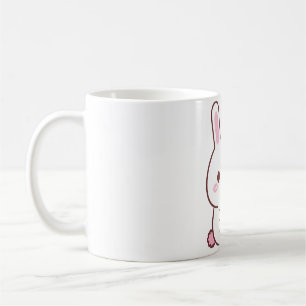 Caneca De Café Coelho Branco Bonito Adora Chá De Bolha
