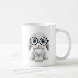 Caneca De Café Coelho branco bonito do bebê que veste vidros