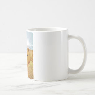 Caneca De Café Coelho branco e cavalo amarelo