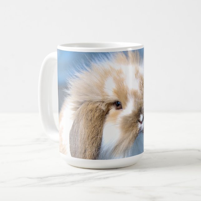 Caneca De Café Coelho branco-flamengo-cavo (Frente Esquerda)