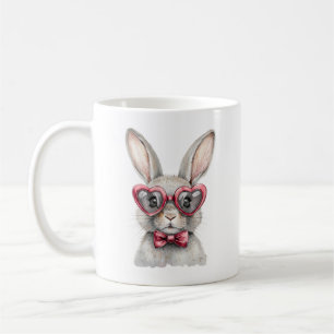 Caneca De Café Coelho Caprichoso com Óculos de Sol em Formato de