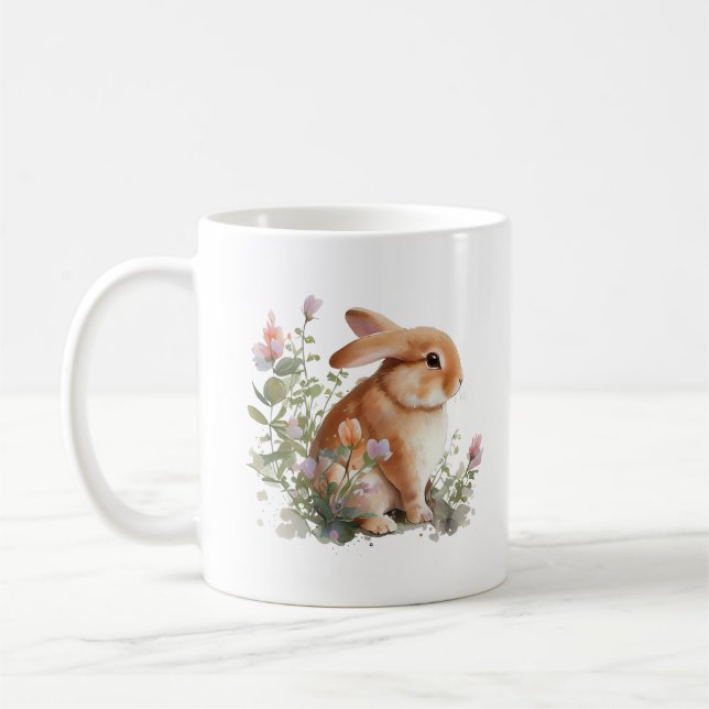 Caneca De Café Coelho Coelho com VAZIO de Flores (Esquerda)