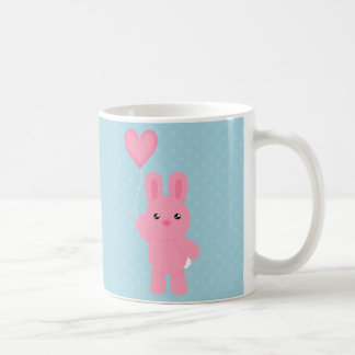 Caneca De Café Coelho cor-de-rosa bonito