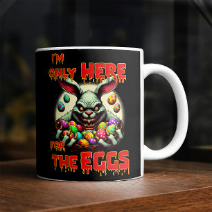 Caneca De Café Coelho da Páscoa Assustador com Ovos da Páscoa Col