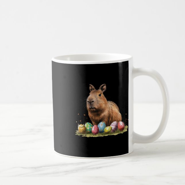 Caneca De Café Coelho da Páscoa Capivara da Páscoa Feliz Páscoa  (Direita)