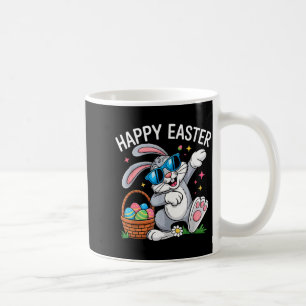 Caneca De Café Coelho da Páscoa feliz fazendo dab sunglasses cria