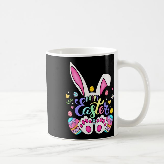 Caneca De Café Coelho da Páscoa Feliz Rosto de Coelho Dia da Pásc (Direita)