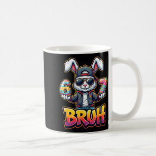 Caneca De Café Coelho da Páscoa Meme Bruh – Diversão 6 7 Ovos da 