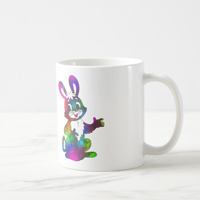 Caneca De Café coelho da Páscoa psicodélica (Direita)