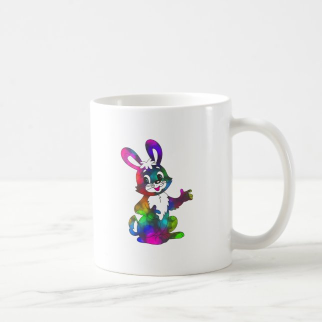 Caneca De Café coelho da Páscoa psicodélica (Direita)