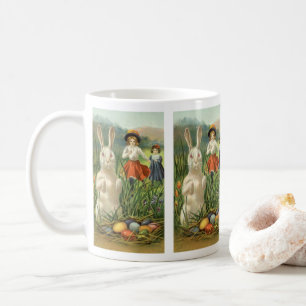 Caneca De Café Coelho da Páscoa Vintage e Crianças Feliz Época de