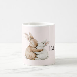 Caneca De Café Coelho de Amor Branco Creme