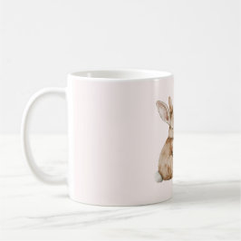 Caneca De Café Coelho de Amor Branco Creme