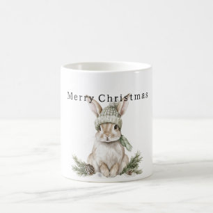 Caneca De Café Coelho de Natal com Chapéu Verde