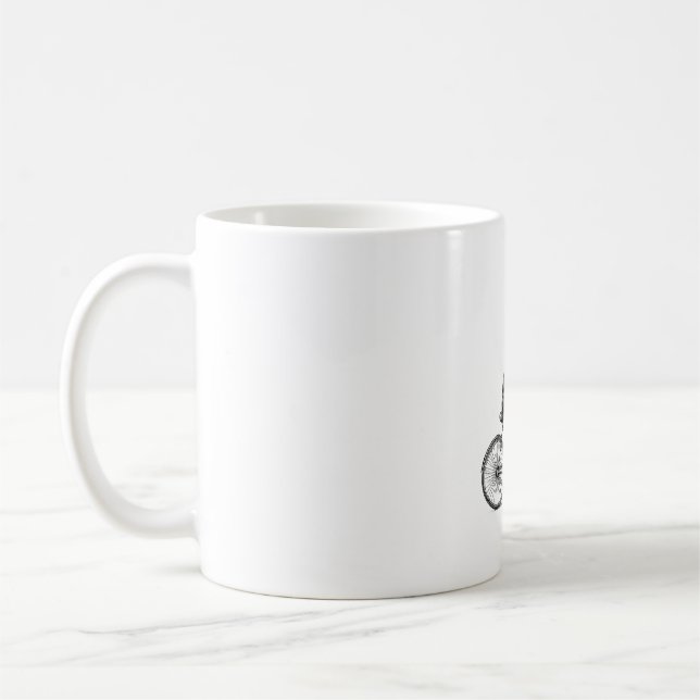 Caneca De Café Coelho Em Bicicleta De Bicicleta De Bicicleta W (Esquerda)