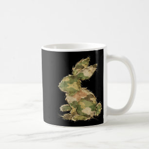 Caneca De Café Coelho engraçado crochê remendado camuflagem coelh