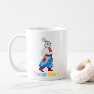 Caneca De Café Coelho estilizado com fantasia folclórica ucranian