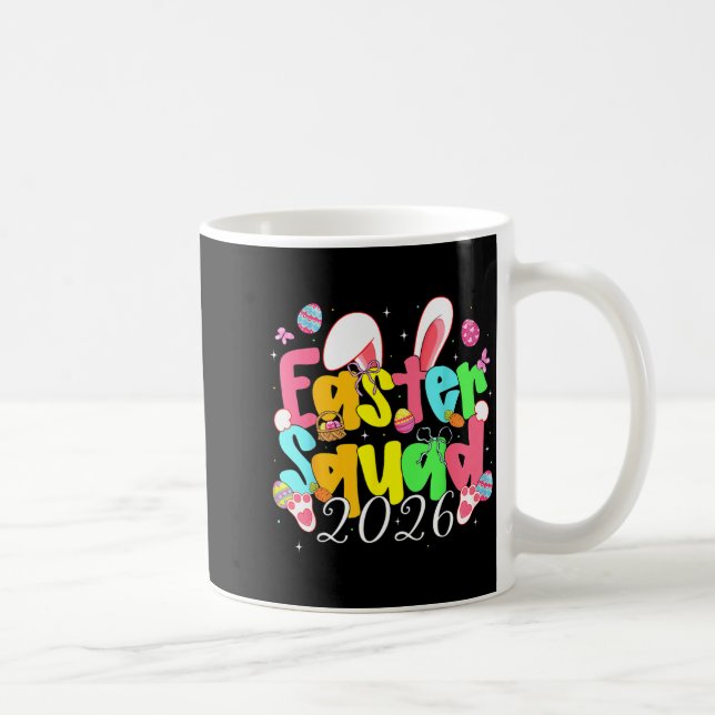 Caneca De Café Coelho Feliz da Páscoa Equipe da Páscoa 2026 Garot (Direita)
