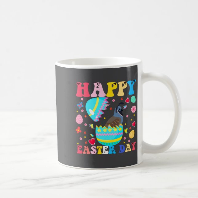 Caneca De Café Coelho Feliz Páscoa Codorna Dia de Páscoa Groovy  (Direita)