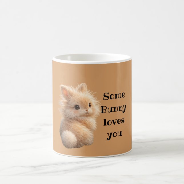 Caneca De Café Coelho fofinho: Algum Coelho Te Ama (Centro)