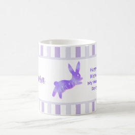 Caneca De Café Coelho Fofo Feliz Aniversário 19 Filha Nome Person