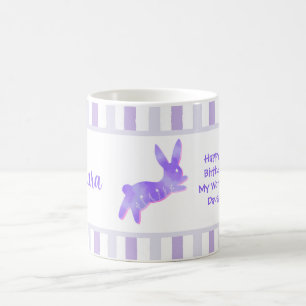 Caneca De Café Coelho Fofo Feliz Aniversário 19 Filha Nome Person