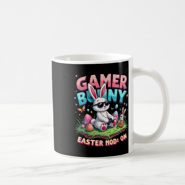 Caneca De Café Coelho Gamer Divertido Mod de Páscoa Presente de J (Direita)