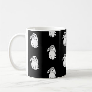 Caneca De Café Coelho Hipster Coelho Engraçado Com Óculos Fofo An