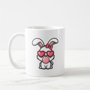 Caneca De Café Coelho Kawaii Divertido com Bolha de Chiclete