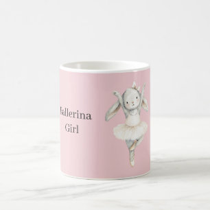 Caneca De Café Coelho Menina Bailarina Rosa em Tutu