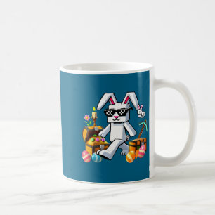 Caneca De Café Coelho Óculos De Sol Ovos De Coelho Feliz Páscoa B