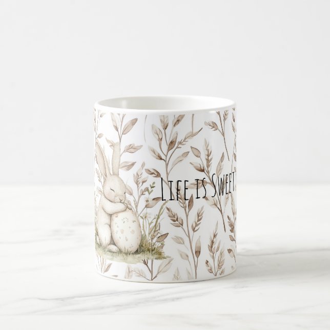 Caneca De Café Coelho Ovo de Coelho A vida é doce (Centro)
