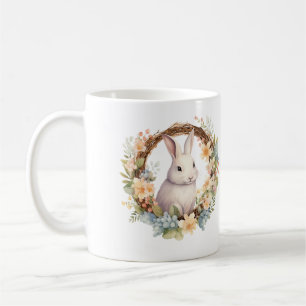 Caneca De Café Coelho Pálido com VAZIO de Flores de primavera
