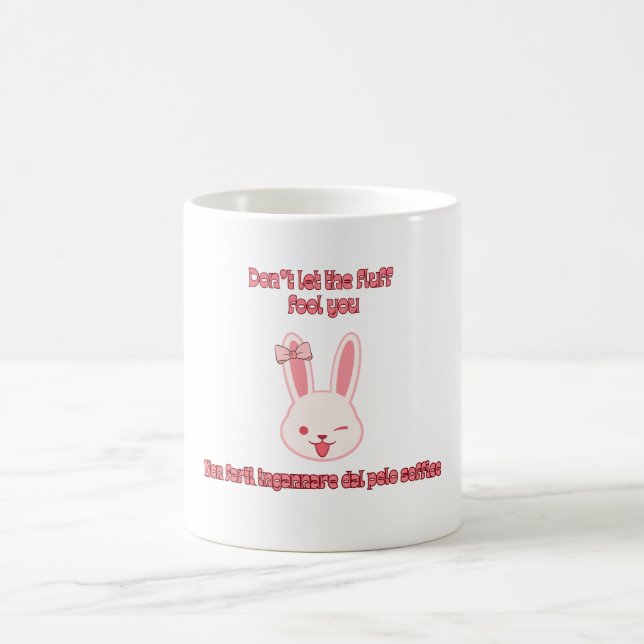 Caneca De Café Coelho Piscando – Design de Poder Animal (Centro)