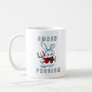 Caneca De Café Coelho Retro Fofo - Esmague o Fascismo